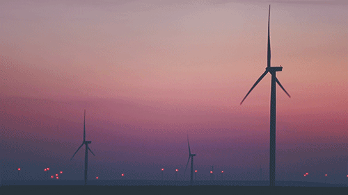 sunset wind turbine